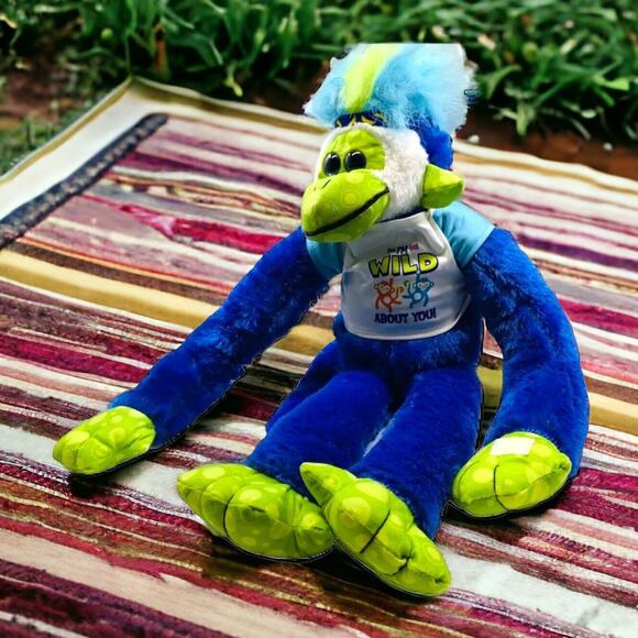 Hanging Mohawk Monkey Plush Soft Stuffed Animal Im Wild About You! 23-26” Pics - Picture 1 of 9